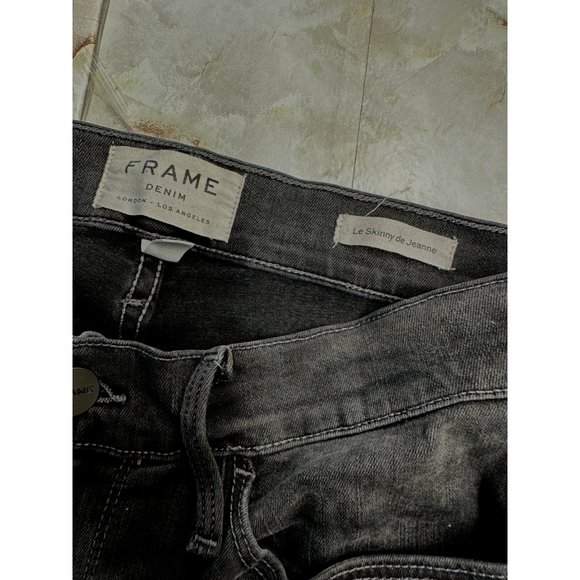 FRAME Jeans in‎ Drover  Le Skinny de Jeanne Slit-Hem Women size 27 - Picture 5 of 9